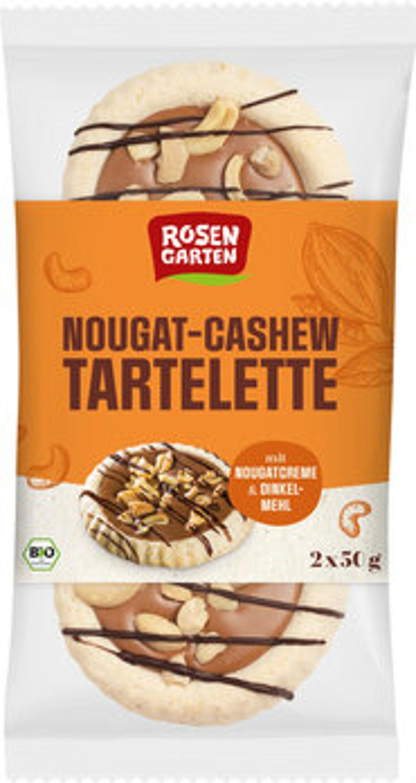 Produktfoto zu Rosengarten Nougat Cashew Tartelette Duo 100g