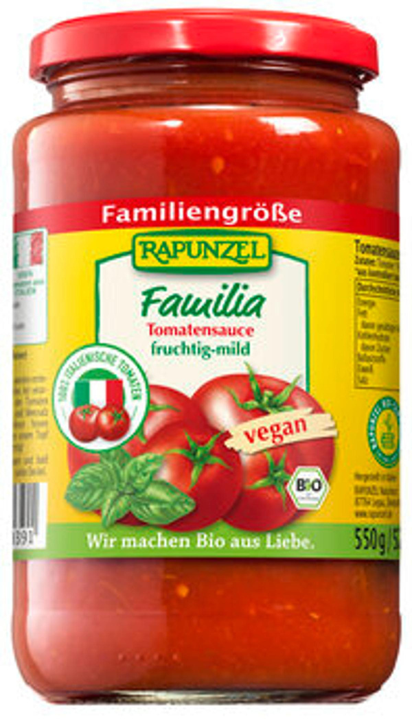 Produktfoto zu Rapunzel Tomatensauce Familia 525ml
