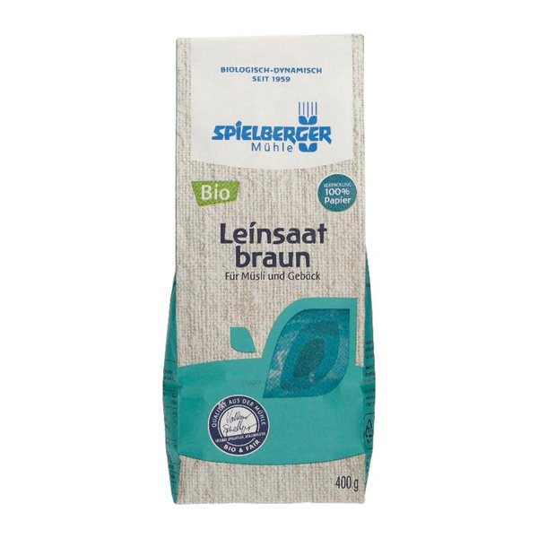 Produktfoto zu Spielberger Mühle Leinsaat braun 400g
