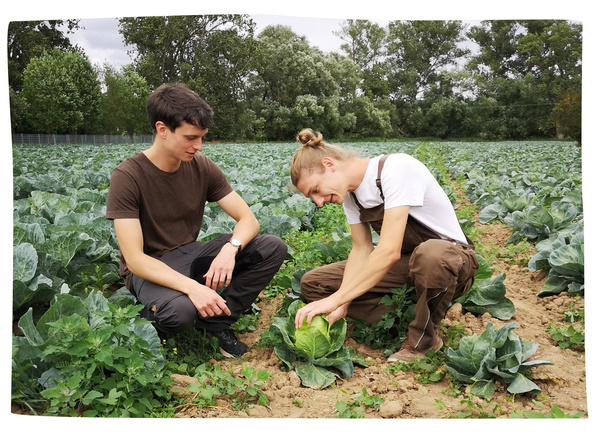 Familie Groß bei der Kontrolle der Ware