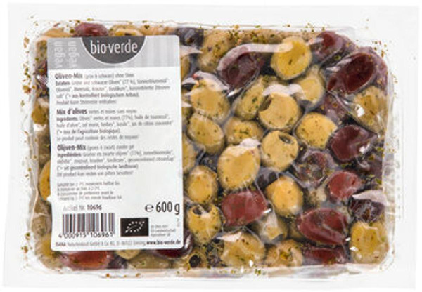 Produktfoto zu bioverde Oliven-Mix oh. Stein mariniert 600g