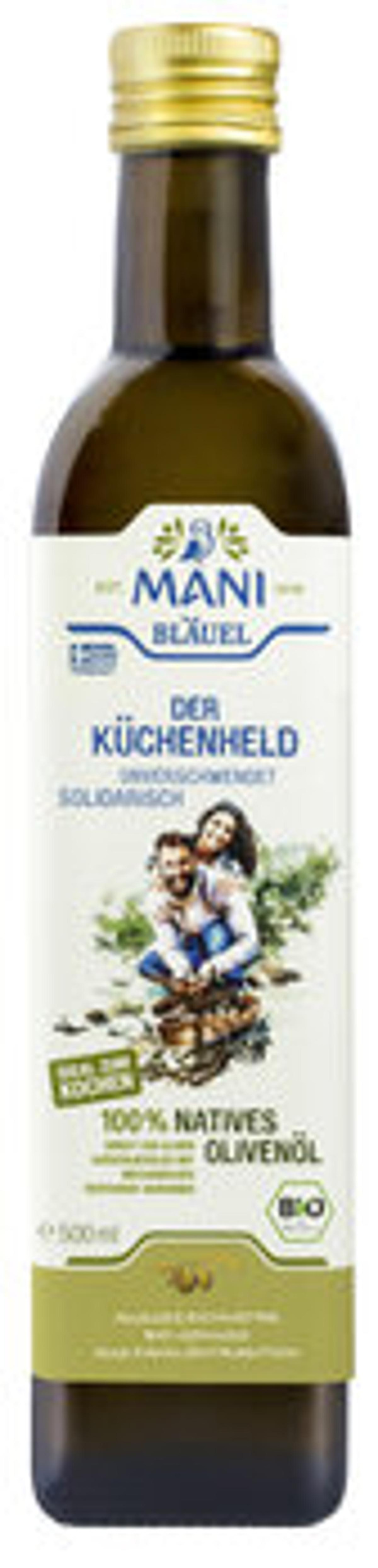 Produktfoto zu Mani Bläuel Küchenheld, natives Olivenöl 500ml