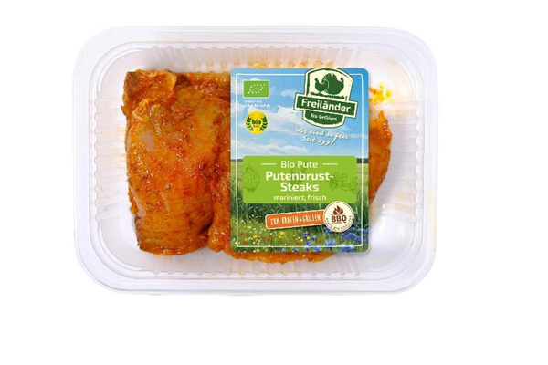 Produktfoto zu Freiländer Bio Geflügel Putenbruststeak Paprika ca. 350g