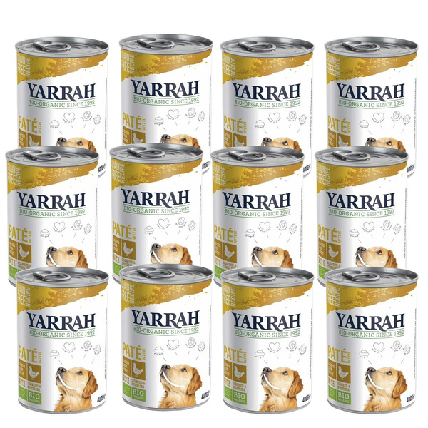Produktfoto zu Yarrah Hund Paté Huhn mit Spirulina 12x400g