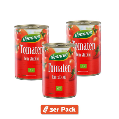 Produktfoto zu 3er Pack dennree Tomaten fein-stückig natur 400g