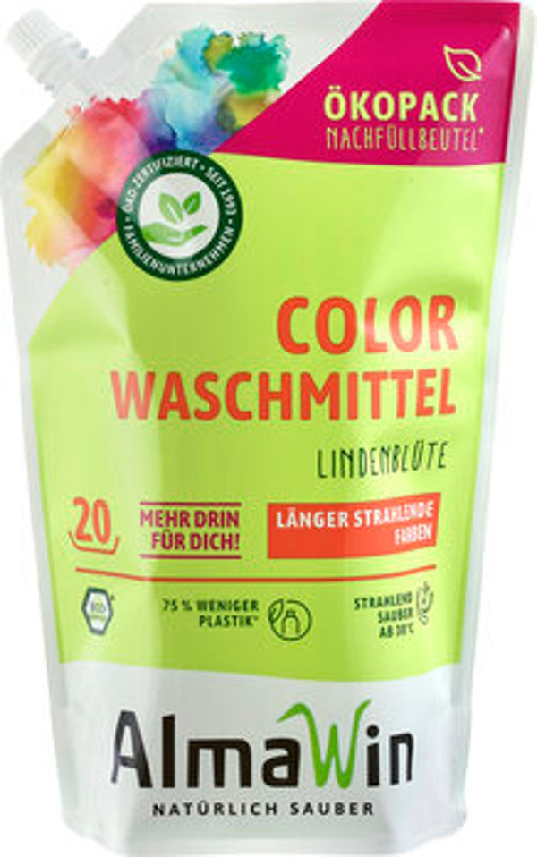 Produktfoto zu Almawin Colorwaschmittel Lindenblüte 1,5L Nachfüllpack