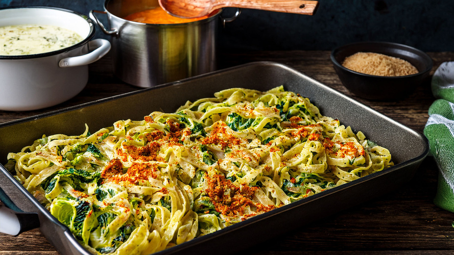 Rezeptbild für Wirsing-Nudeln vom Blech