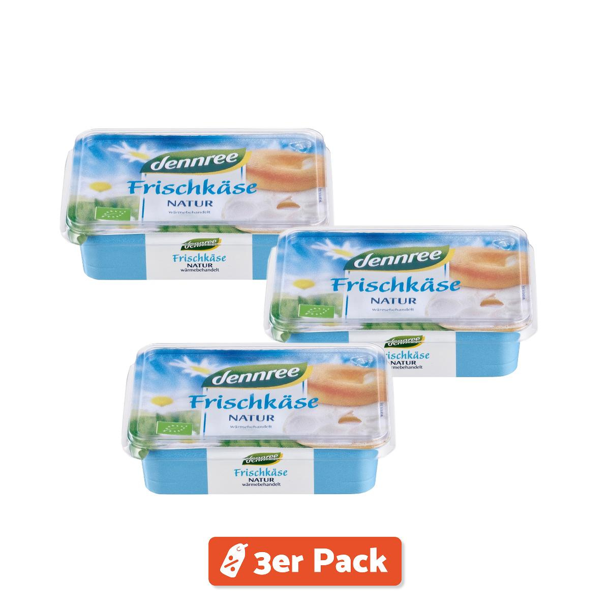 3er Pack dennree Frischkäse Natur 150g