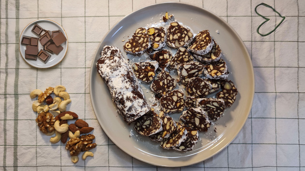 Rezeptbild für Schokosalami ohne Kekse