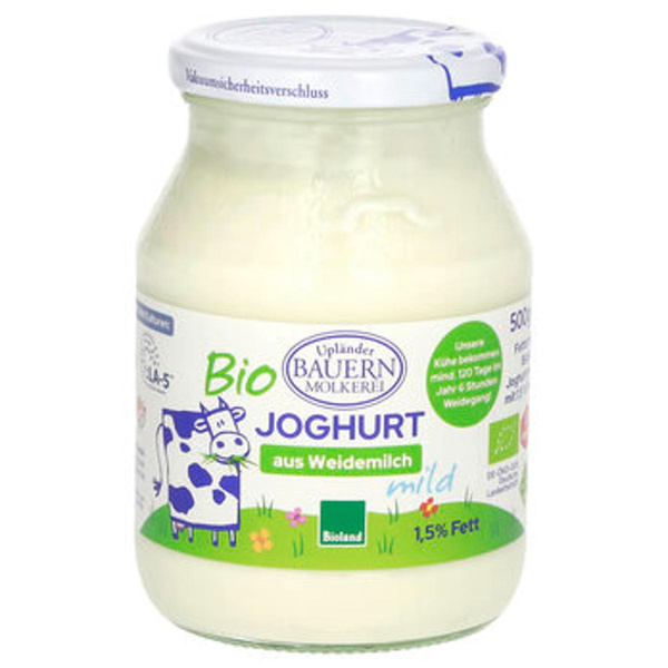Produktfoto zu Upländer Naturjoghurt mild 1,5% 500g