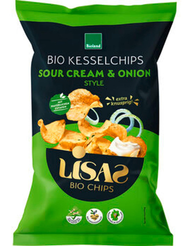 Produktfoto zu Lisas Bio-Kesselchips Sauerrahm & Zwiebel 115g