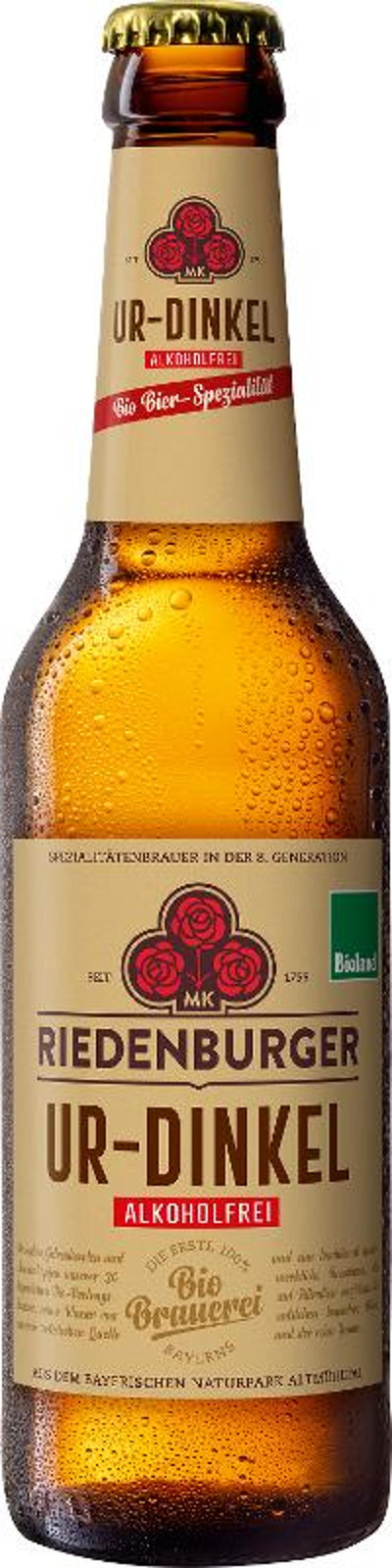 Produktfoto zu Riedenburger Ur-Dinkelbier alkoholfrei 0,33L