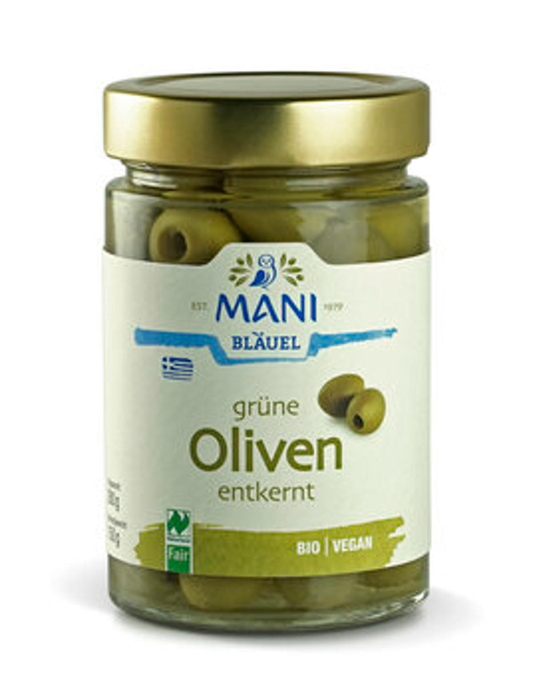 Produktfoto zu Mani Grüne Oliven entkernt 150g