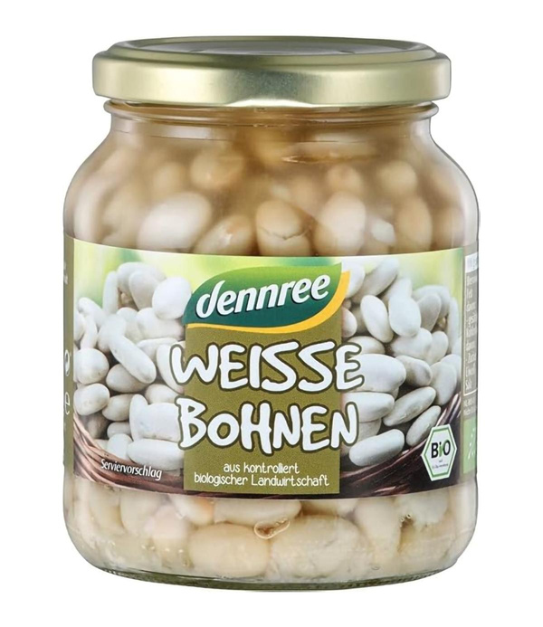 Produktfoto zu dennree Weiße Bohnen 340gr G
