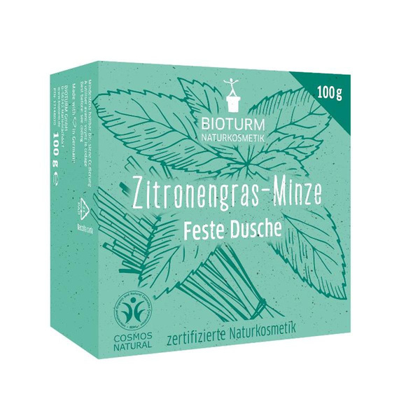 Produktfoto zu Bioturm Feste Dusche Zitronengras-Minze 100g