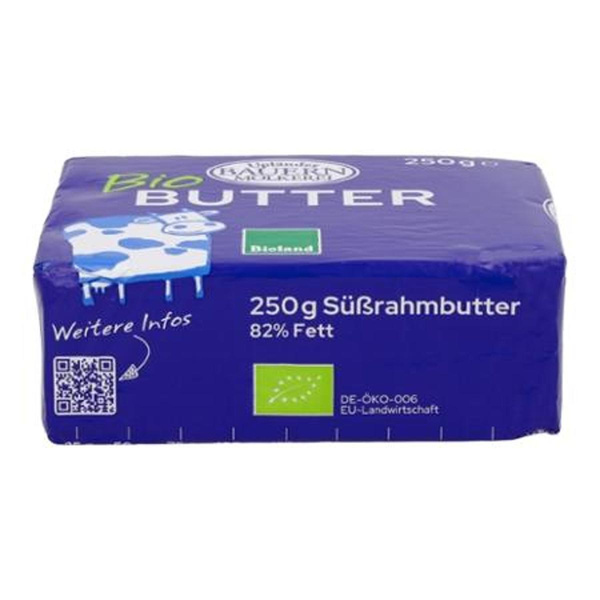 Produktfoto zu Upländer Butter Süßrahm 250g