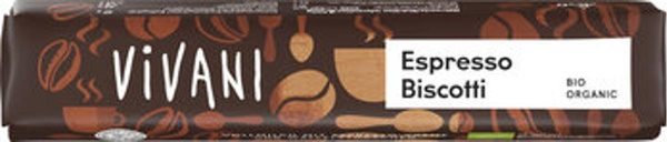 Produktfoto zu Vivani Espresso Biscotti Schokoriegel 40g