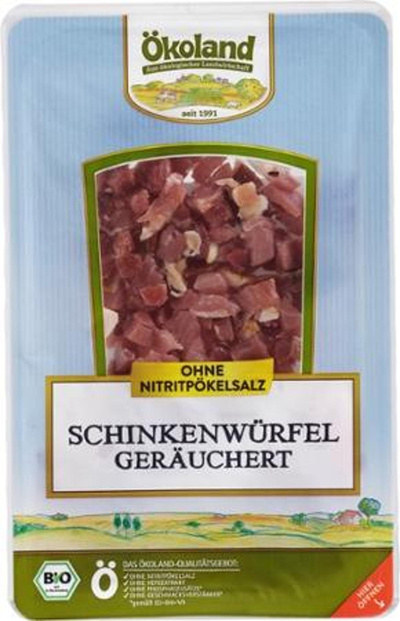 Produktfoto zu Ökoland Schinkenwürfel 80g