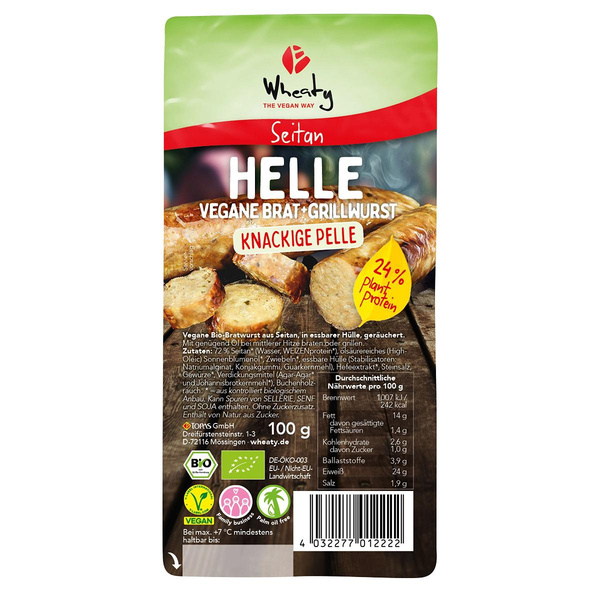 Produktfoto zu Wheaty Helle Bratwurst 100g