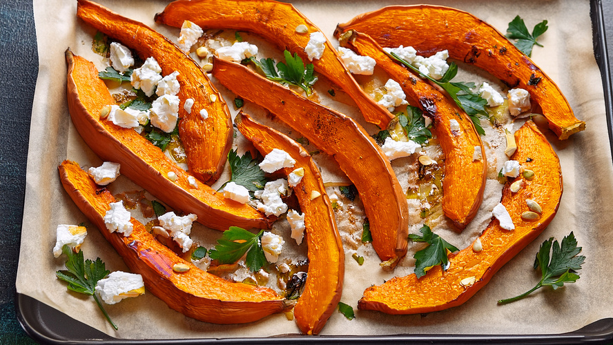 Rezeptbild für Hokkaido-Kürbis geröstet mit Feta