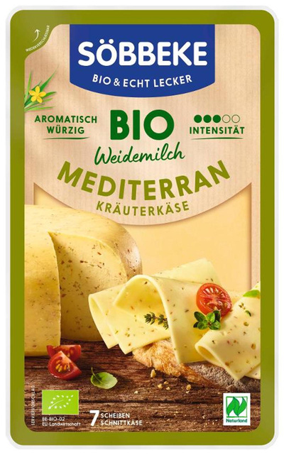 Produktfoto zu Söbbeke Weidemilch Mediterran Kräuterkäse Scheiben 125g