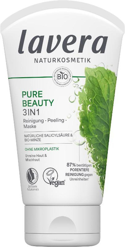 Produktfoto zu Lavera 3in1 Reinigung Peeling Maske Pure Beauty 125ml