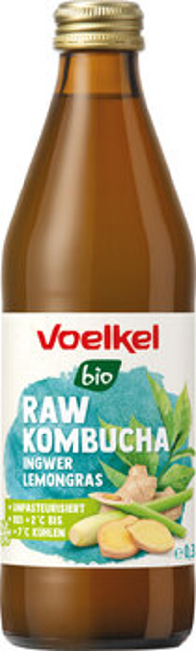 Produktfoto zu Voelkel RAW Kombucha Ingwer Lemongras 0,33L