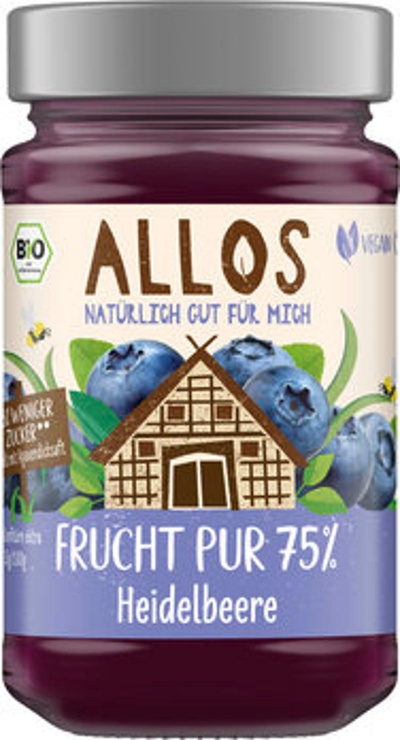 Produktfoto zu Allos Frucht Pur Heidelbeere 250g