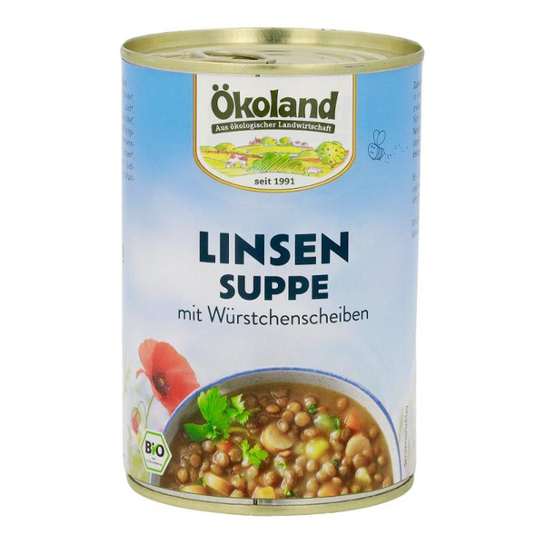Produktfoto zu Ökoland Linsentopf mit Wurst 400g