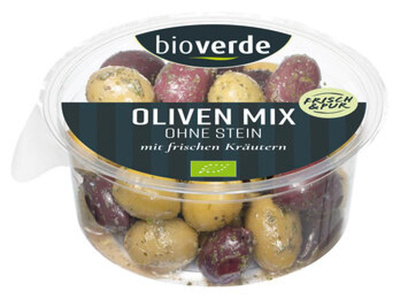Produktfoto zu Bioverde Oliven Mix o.St. gekräutert 150g