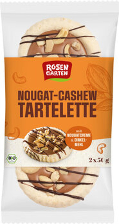 Produktfoto zu Rosengarten Nougat Cashew Tartelette Duo 100g