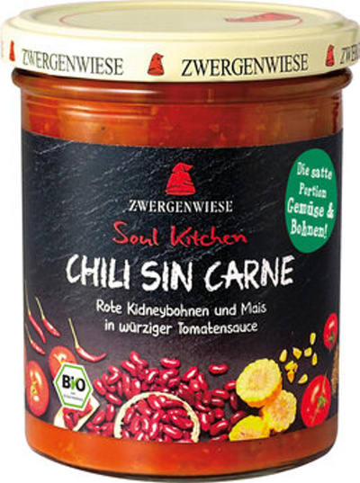 Produktfoto zu Zwergenwiese Soul Kitchen Chili sin Carne 370g
