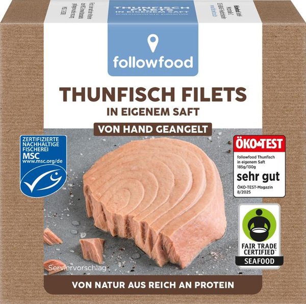 Produktfoto zu followfood Thunfisch im eigenen Saft Natur 130g
