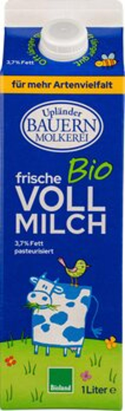 Produktfoto zu Upländer Weidemilch Tüte 3,7% 1l