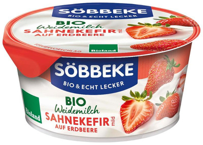 Produktfoto zu Söbbeke Weidemilch Sahne Kefir Erdbeere 10% 150g