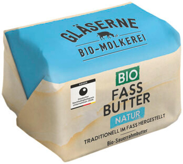 Produktfoto zu Gläserne Molkerei Fassbutter Sauerrahm natur 250 g