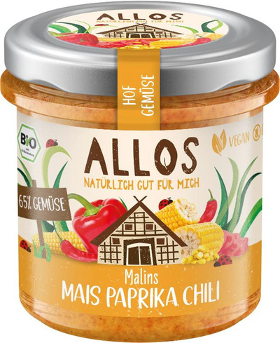 Produktfoto zu Allos Hofgemüse Mais Paprika Chili 135g