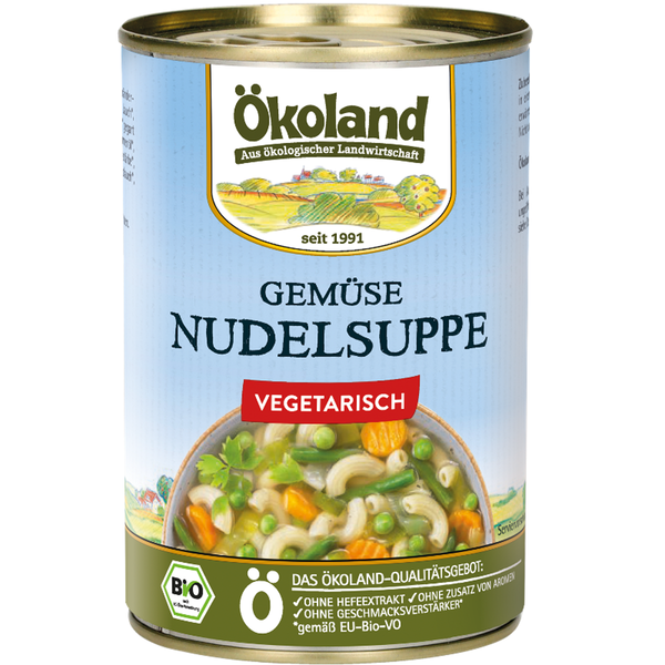 Produktfoto zu Ökoland Gemüse-Nudelsuppe 400g