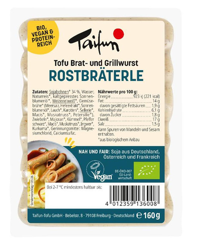 Produktfoto zu Taifun Tofu-Rostbräterle 160g
