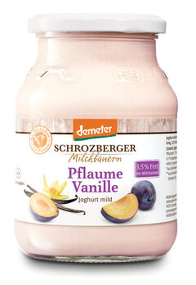 Produktfoto zu Schrozberger Joghurt Pflaume Vanille 3,5% 500g