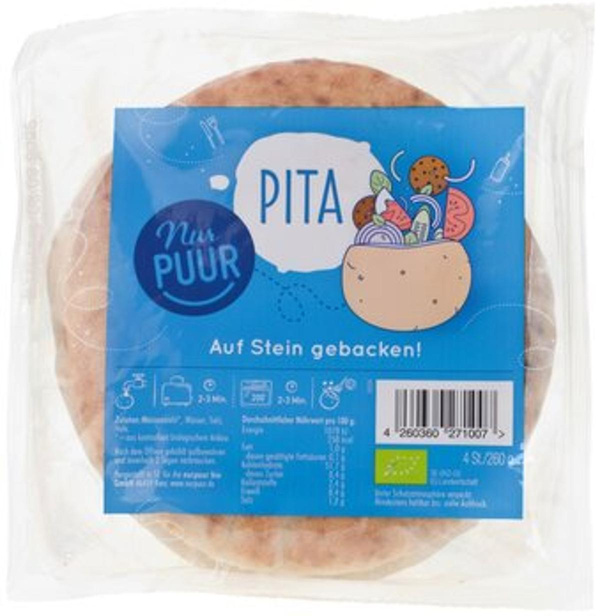 Produktfoto zu Nur Puur Pita Taschen 4 Stück