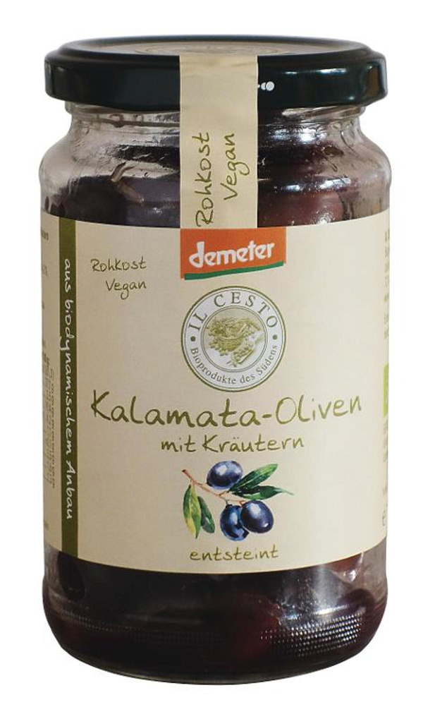 Produktfoto zu Il Cesto Kalamata Oliven mit Kräutern 170g