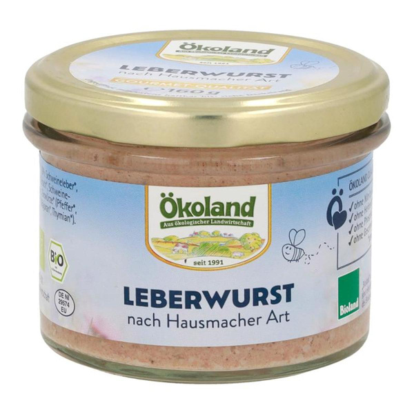 Produktfoto zu Ökoland Leberwurst Schwein 160g Glas