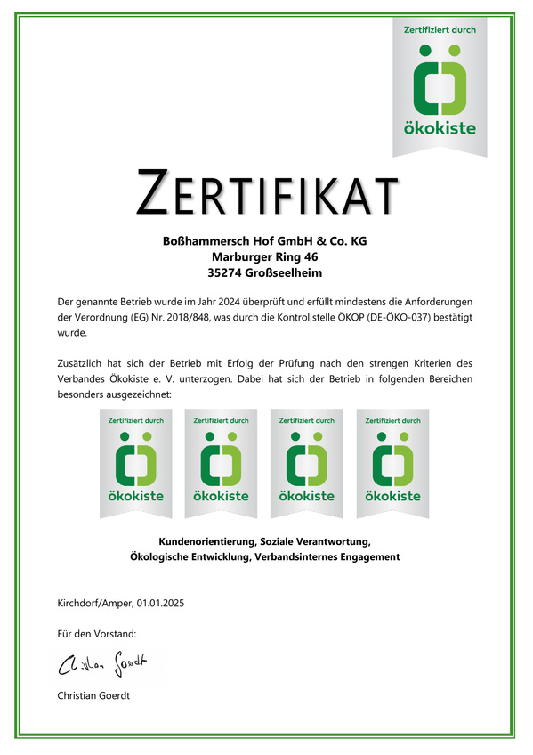 Verband Ökokiste e.V. Zertifikat