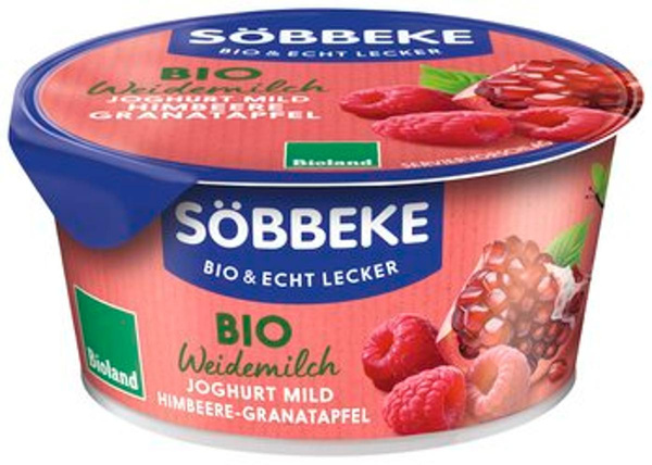Produktfoto zu Söbbeke Joghurt Pur Himbeer-Granatapfel 3,8% 150g