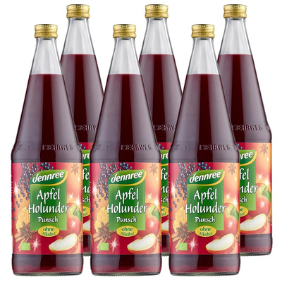 Produktfoto zu Kiste dennree Apfel-Holunder-Punsch 6x1l