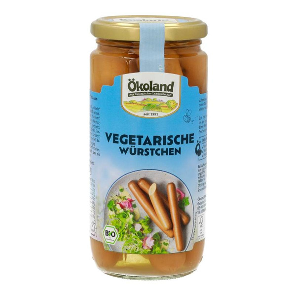 Produktfoto zu Ökoland Vegetarische Würstchen im Glas 200g