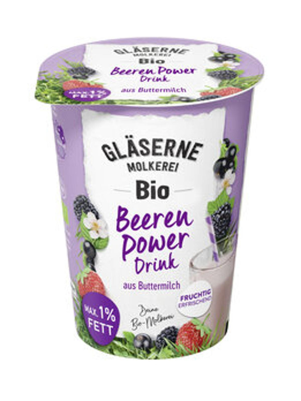 Produktfoto zu Gläserne Molkerei Buttermilchdrink Beeren Power 500ml