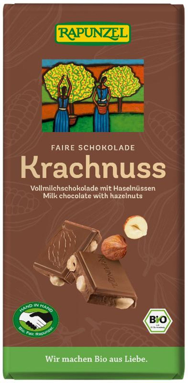 Produktfoto zu Rapunzel Krachnuss Vollmilch Schokolade 100g