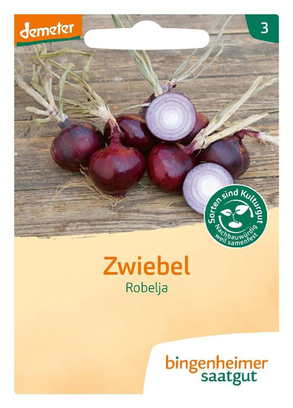 Produktfoto zu Bingenheimer Saatgut Zwiebel rot Robelja